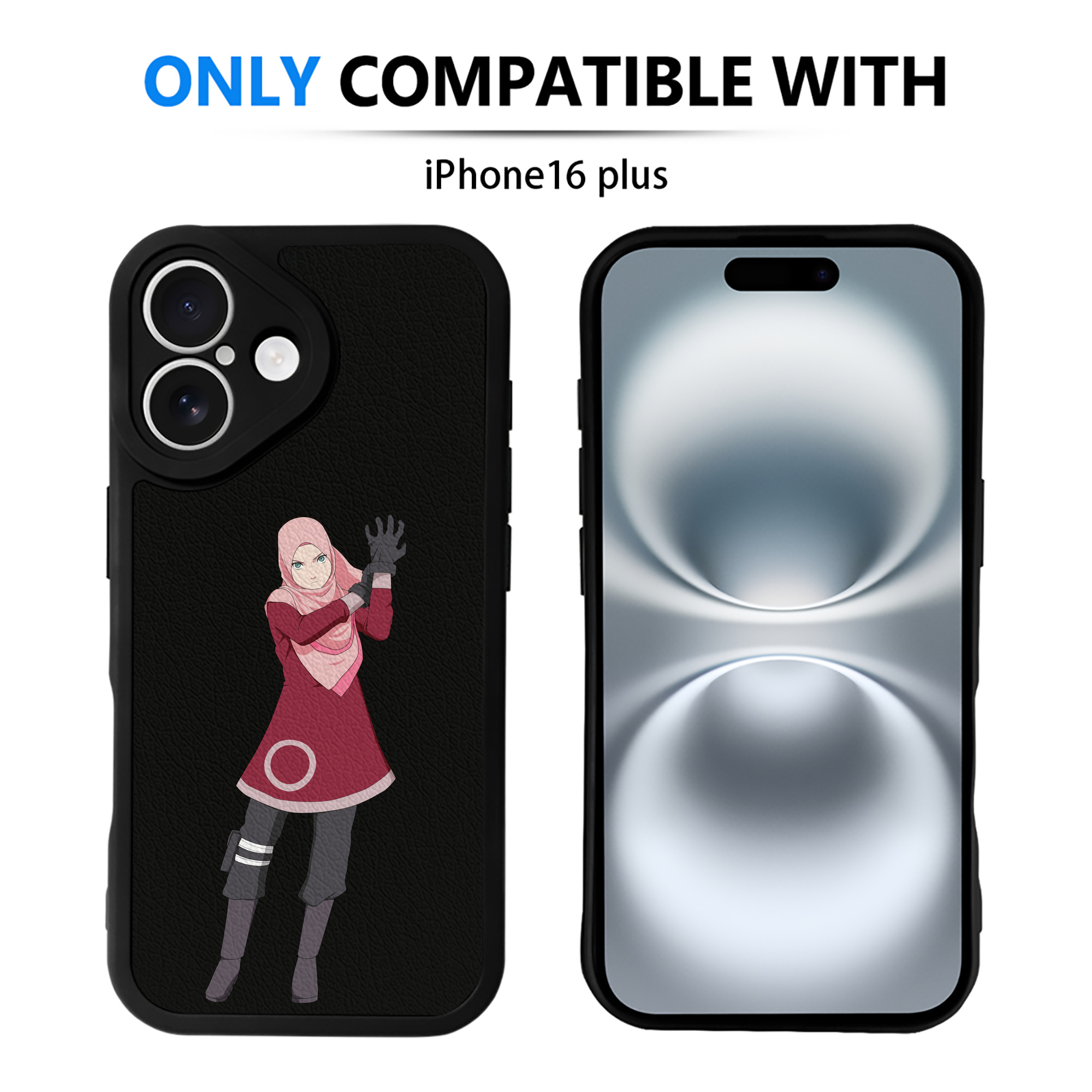 （画像用） NARUTO -ナルト- 春野サクラ Haruno Sakura 【iPhone 16シリーズ対応】シリコンスマホケース（レザー調） 材質：シリコン